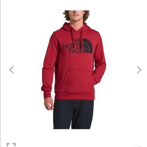 The North Face red hoodie